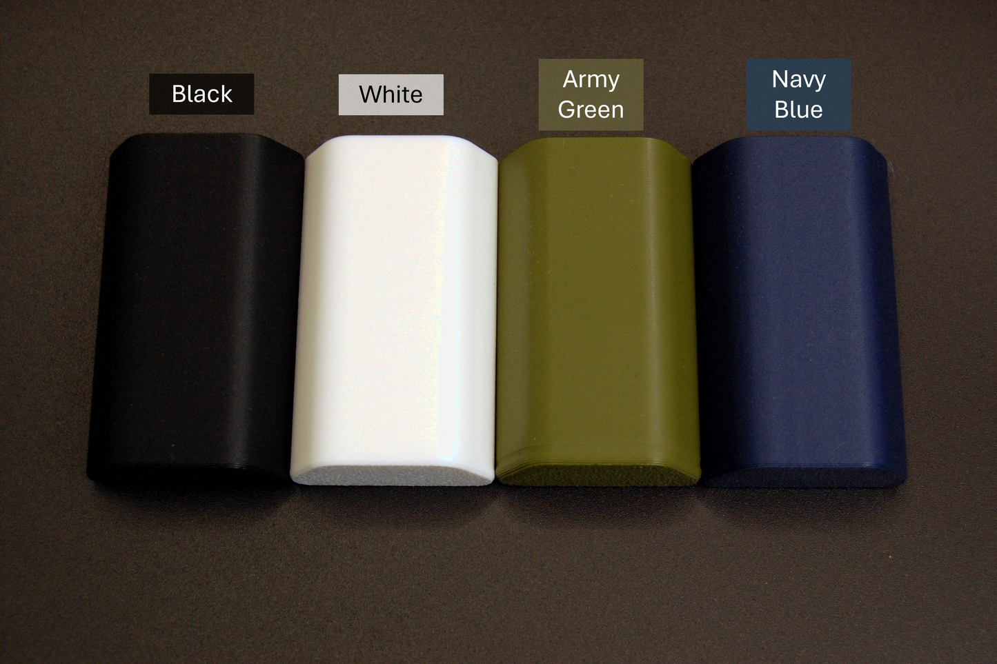 Updated color line up, black, white, army green, and navy blue