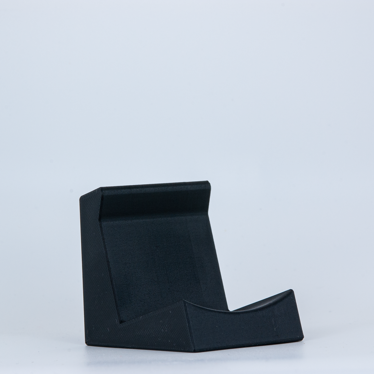 Black SOTD soap stand without soap.