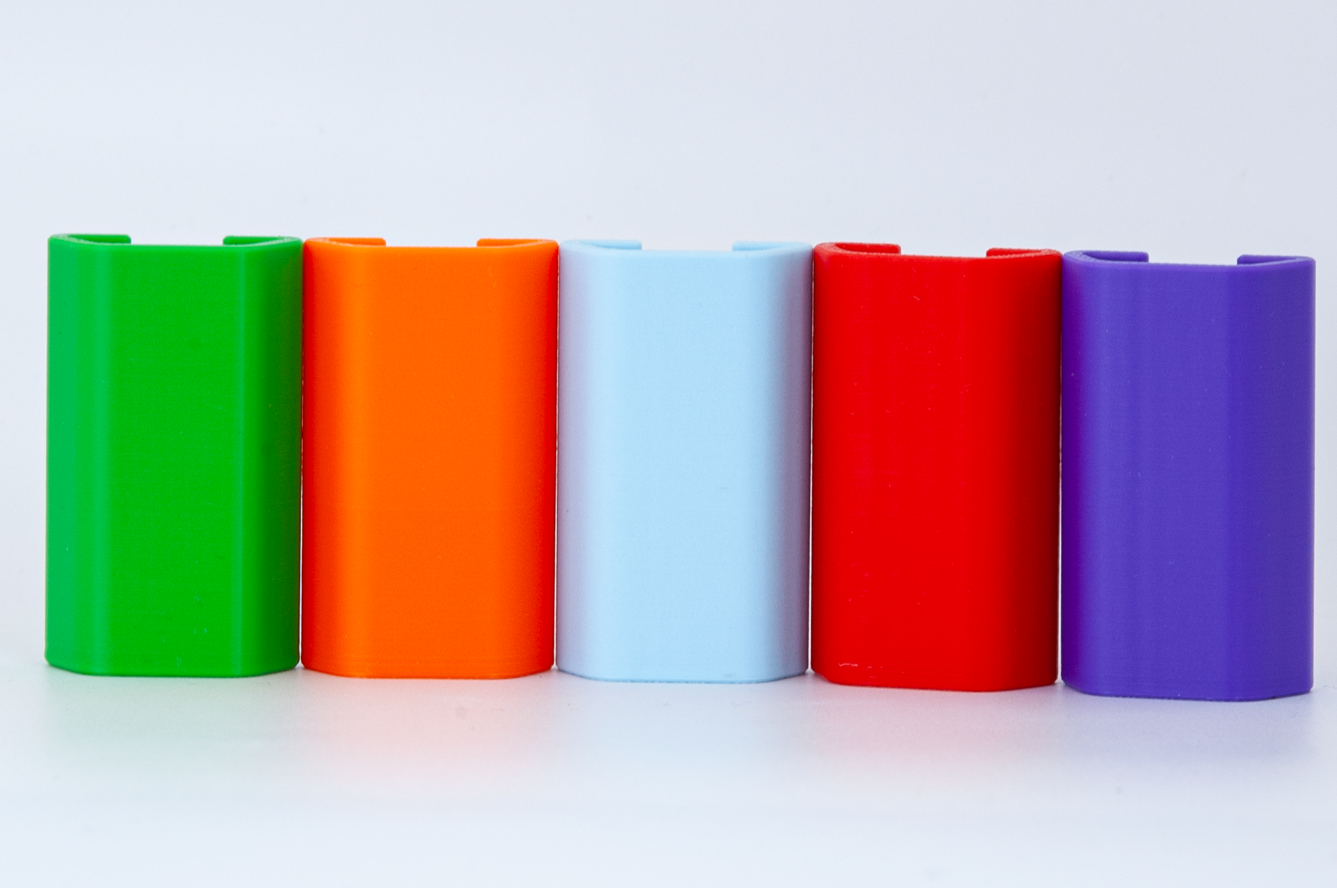 Green, Orange, Light Blue, Red and Purple Henson razor covers