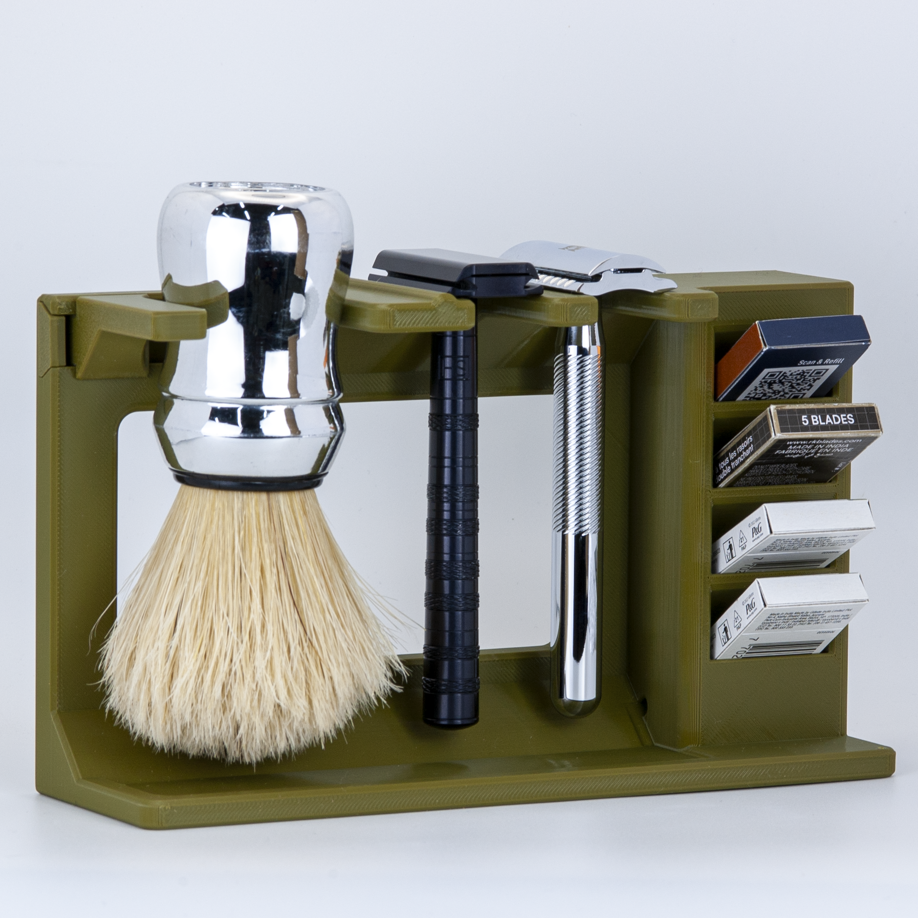 Mission Control: Adjustable Safety Razor & Brush Stand – JRM Mission Control: Adjustable Safety Razor & Brush Stand – JRM