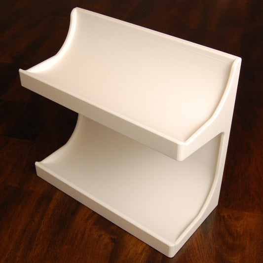 White shaving soap organizer on a wooden surface